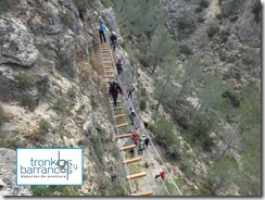 Via ferrata Fuente Godalla  descenso de barranco Gorgo de la escalera, barranquismo en Valencia 