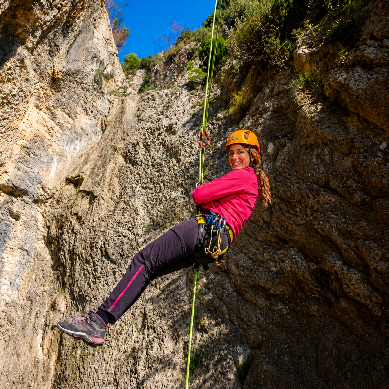 Rapel aéreo en el Barranco de Sord
