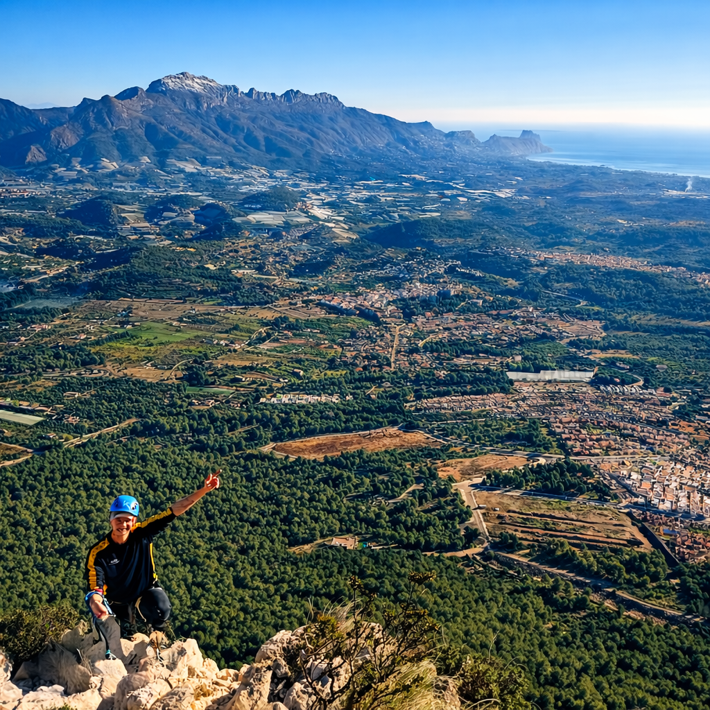 Vistas al mar desde la ferrata del Ponoig Vistas al mar desde la ferrata del Ponoig