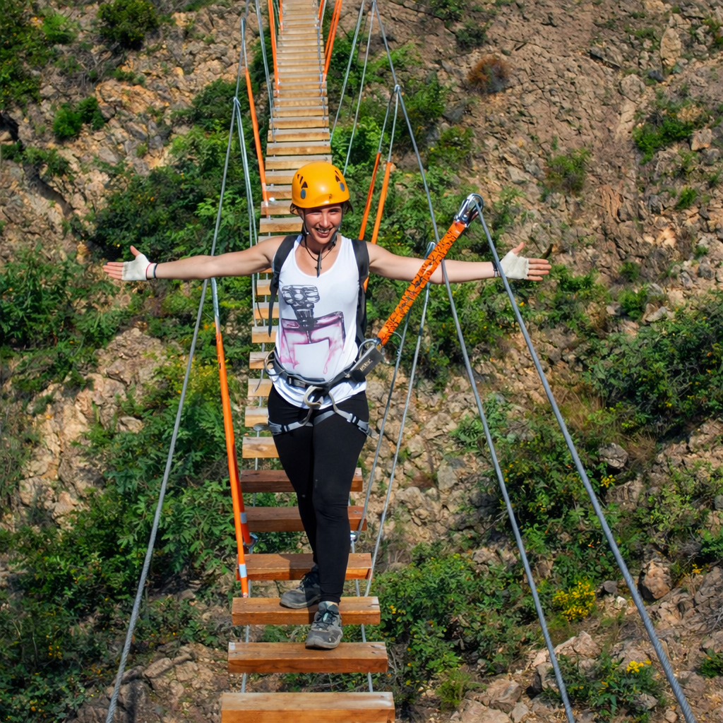 Puente de madera de la Vía Ferrata de Redován