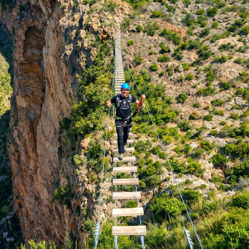 Puente tibetano de la Vía Ferrata de Redován