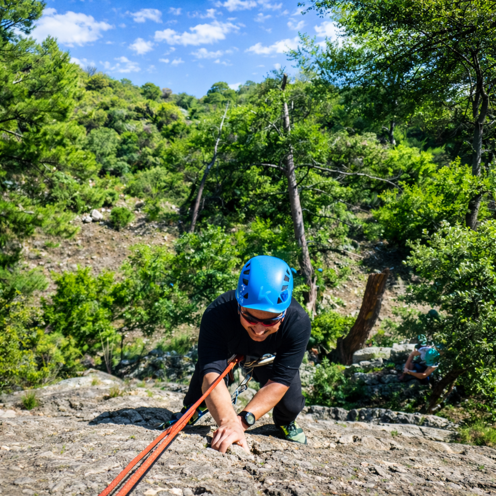 Superación personal en la escalada en roca