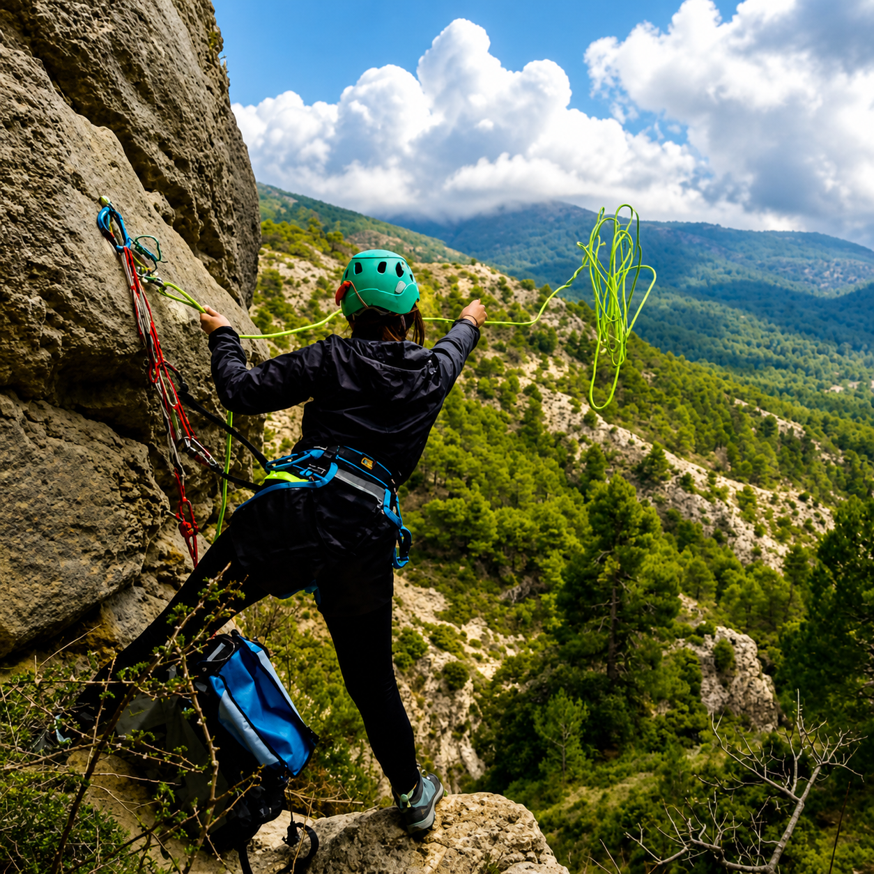 Maniobras de barranquismo en la Sierra de la Serrella