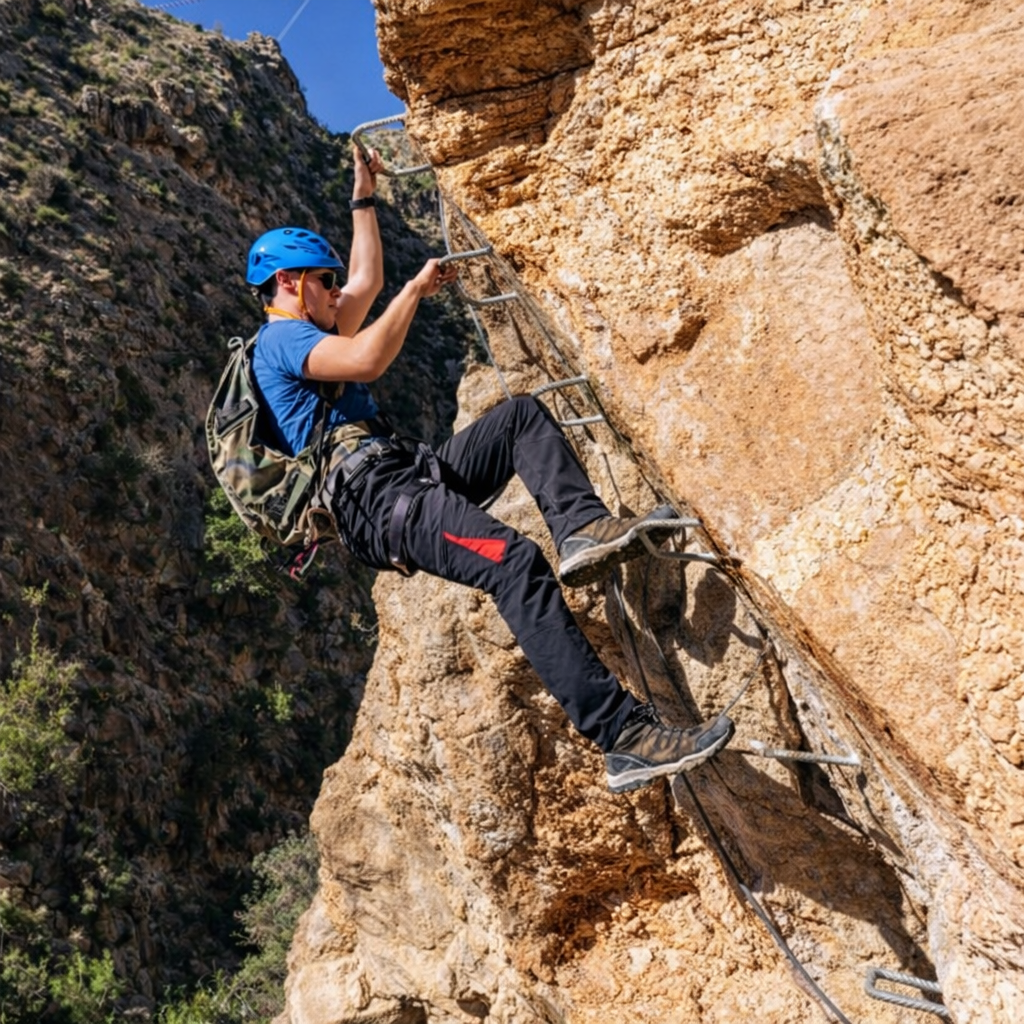 Tramo vertical de la vía ferrata Callosa de Segura