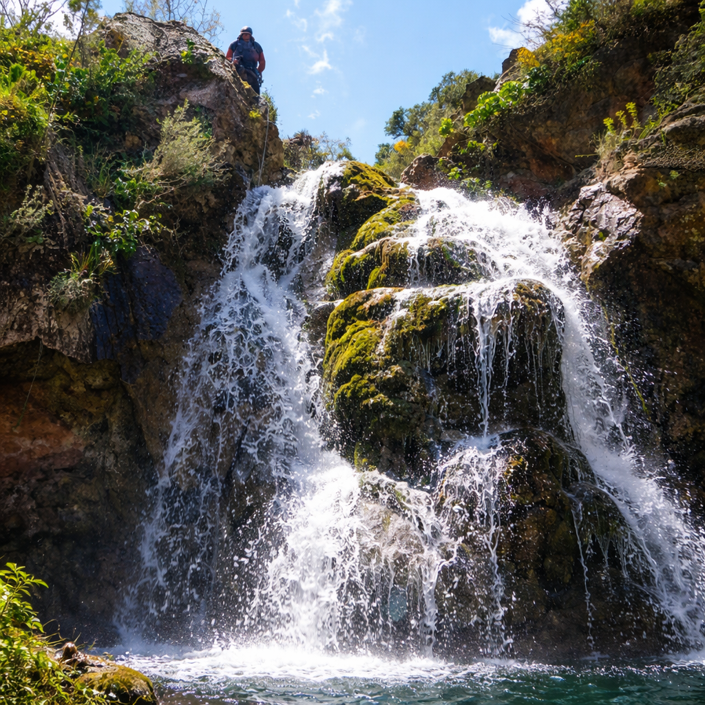 Descenso en rapel en Amanaderos Teruel