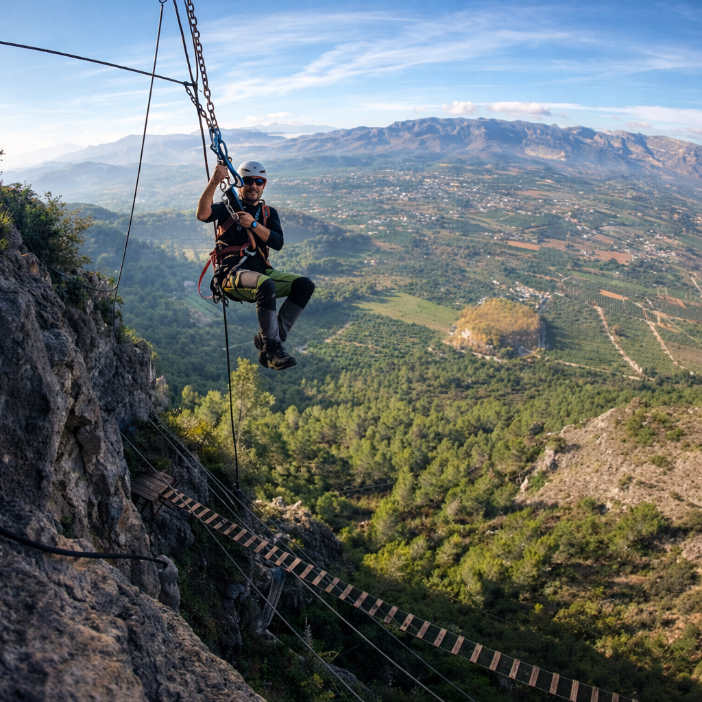 Vistas desde la Vía Ferrata La Falconera en Gandía