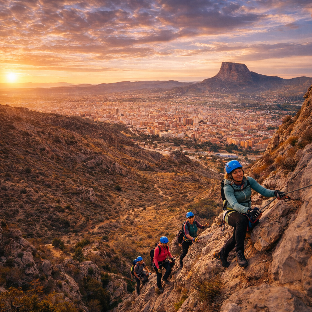 Escalada en la vía ferrata Bolón de Elda