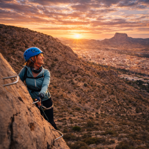Vía Ferrata Bolón Elda al amanecer