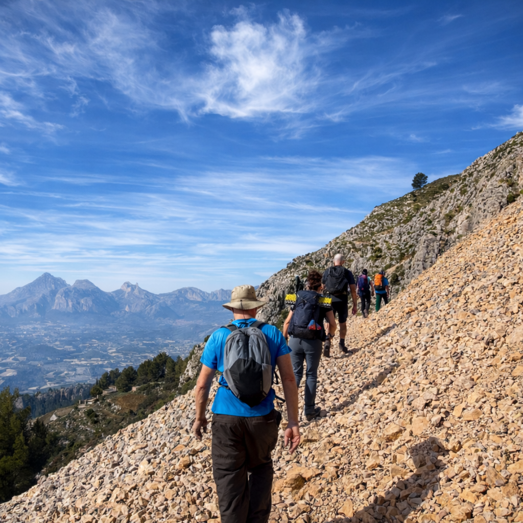 Progresión por la vertiente sur de Bernia